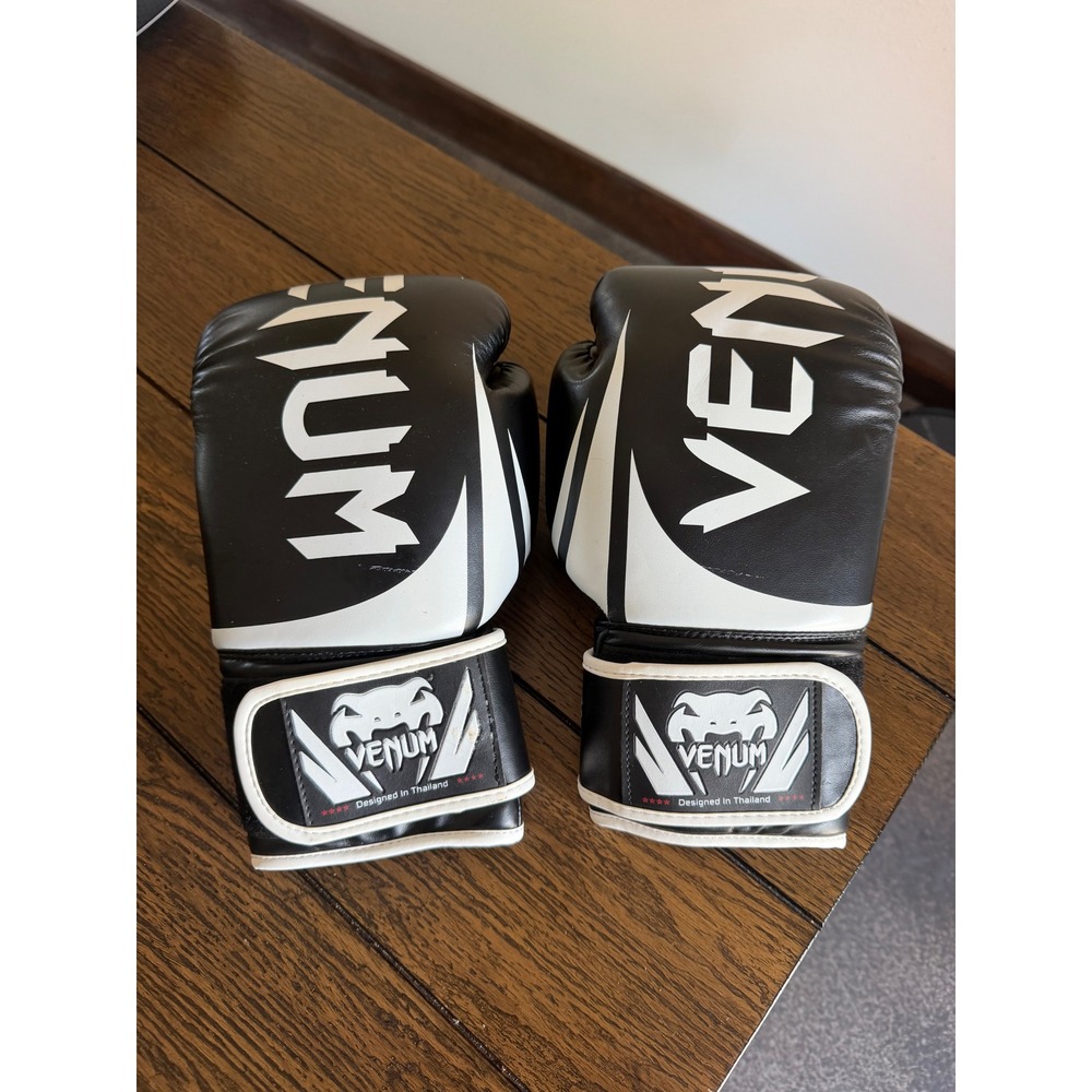 Venum Boxing Gloves Unisex 16oz Black White Good Contender Training Sparring